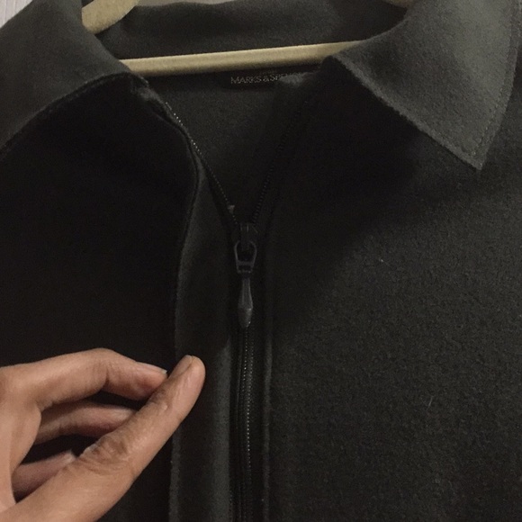 Dark Green Unlined Wool Mix Jacket. - Picture 4 of 4